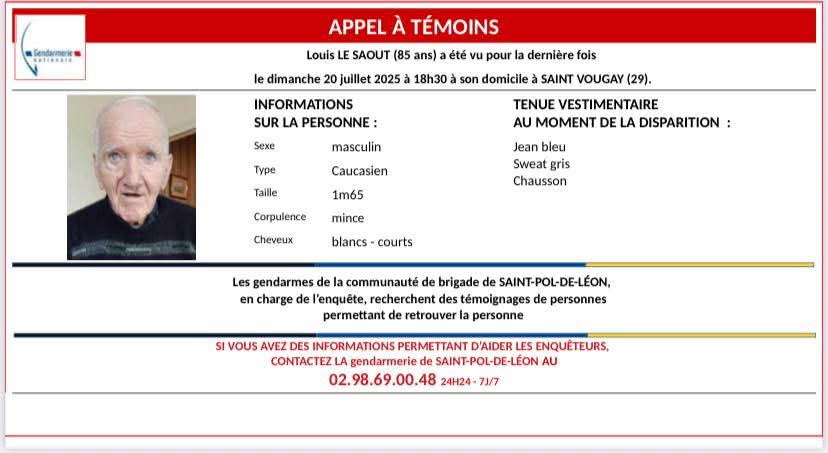 🚨 APPEL À TÉMOINS lancé par la gendarmerie du Finistère 👇