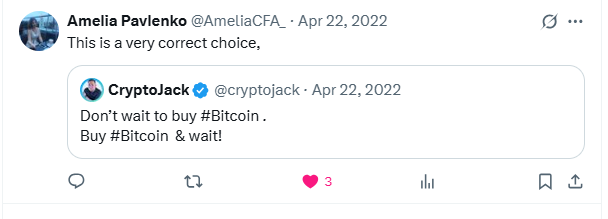 AmeliaCFA_'s tweet photo. Looking back at my first tweet in 2022, I was still bullish on Bitcoin, but I didn’t expect that those who listened and bought Bitcoin at that time might now be driving a Mercedes-Benz or Rolls-Royce!
The power of investment is so great! 
#Bitcoin #InvestmentReturn https://t.co/IdrvSepIFw