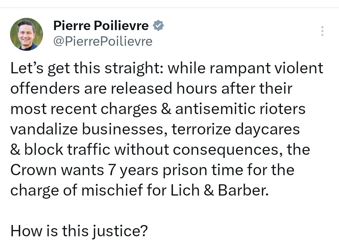 KirkLubimov's tweet image. So there you have it.
Pierre Poilievre finally made a comment on what sure seems like political prosecution of Tamara Lich and & Barber.
Thoughts? Happy now? Why did it take such pressure? Mistake?