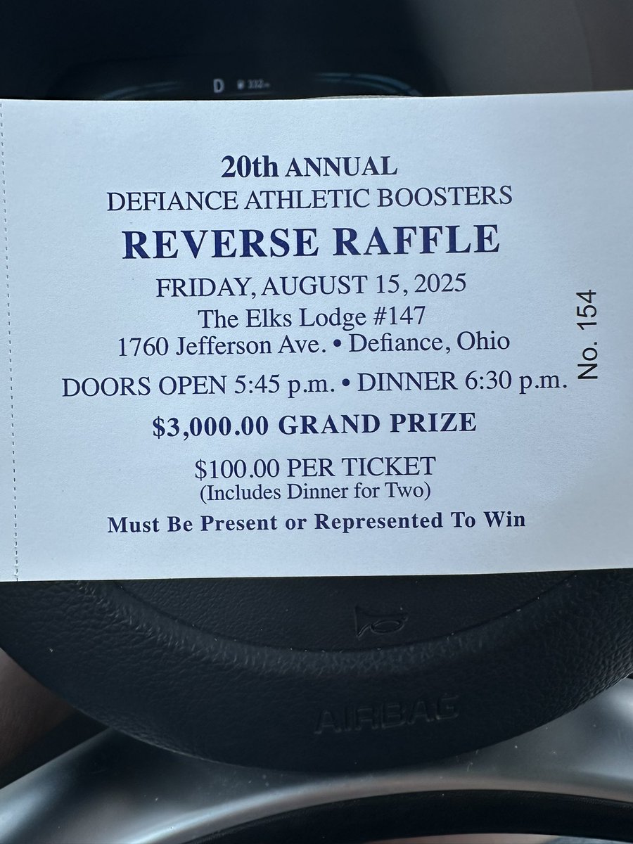 Defiance Athletic Boosters Reverse Raffle is August 15th. It’s a great time! Food and drinks are included in the price of your ticket. $100 admits 2 people. Let any of our coaches know if you want to buy one!