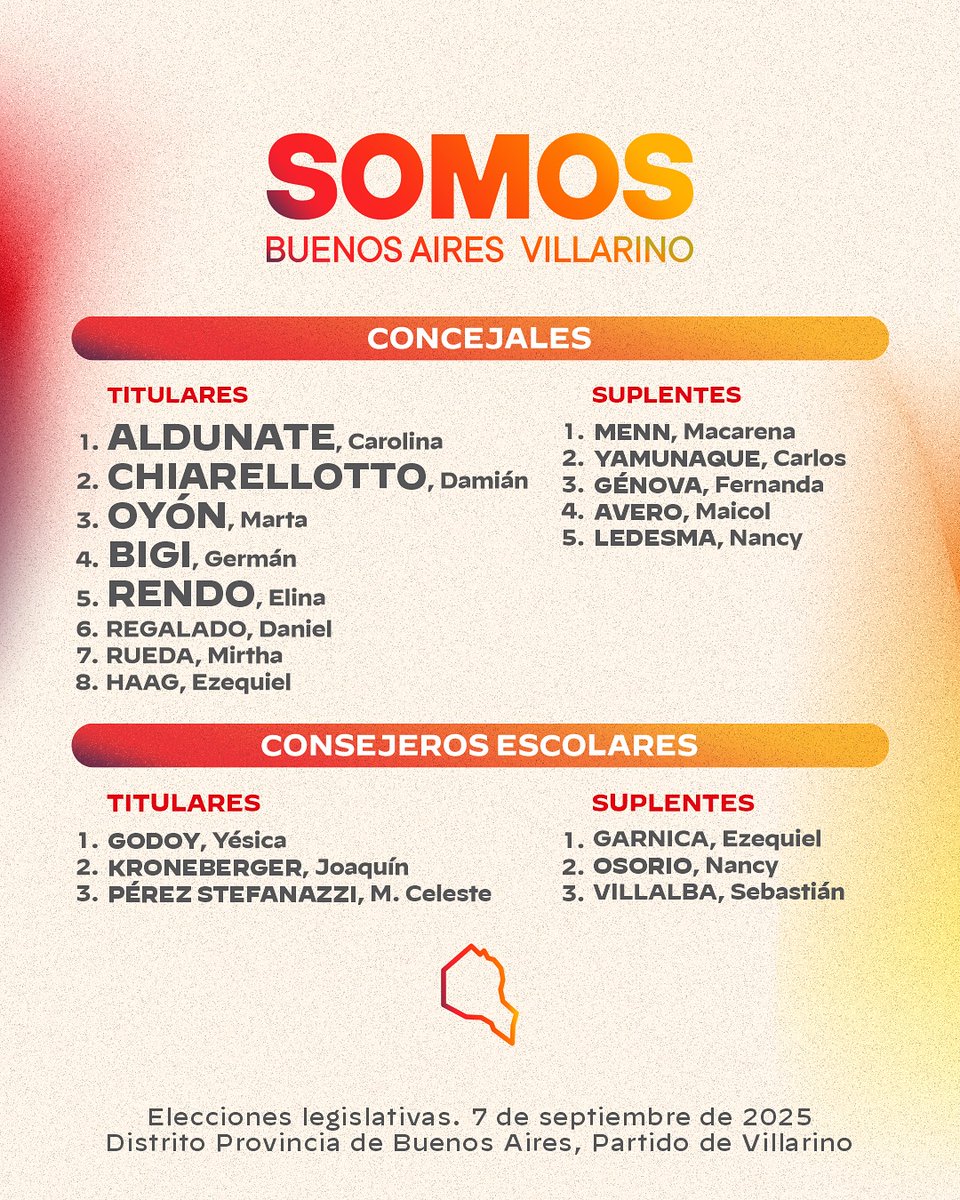 Nuestra orgullosa lista encabezada por <a href="/aldunatecaro/">Aldunate Caro 💜</a>, representa el trabajo de nuestras mujeres y hombres de cada pueblo.
Compromiso, trabajo y fuerza para seguir dando respuestas a Villarino.
#SOMOSVILLARINO