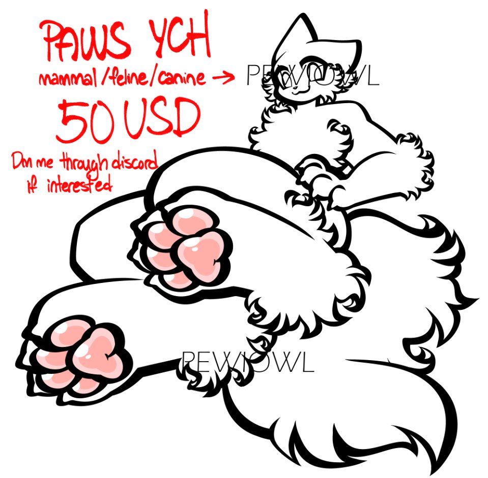 PewiOwl's tweet image. paws ych