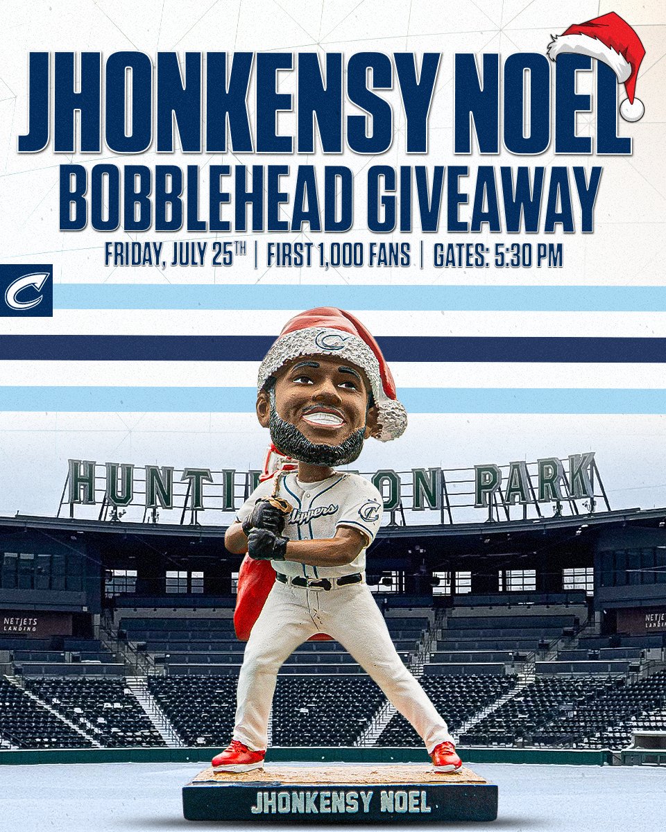 CLBClippers's tweet image. Noel 🫶🏻🎄
Be one of the first 1,000 fans on July 25th as we celebrate Christmas in July with a Jhonkensy Noel bobblehead! Gates open at 5:30pm and first pitch at 6:35pm🤘🏼