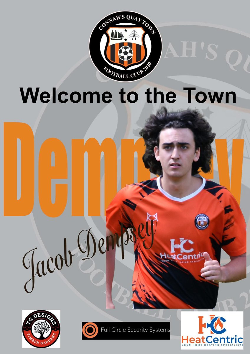 Connah’s Quay Town are delighted to announce the signing of Jacob Dempsey! 

Jacob joins us from Flint Town and strengthens our backline ahead of the new season 💪

Welcome to the Town Jacob 🤩

#KeepTalking #UpTheTown 🟠⚫️