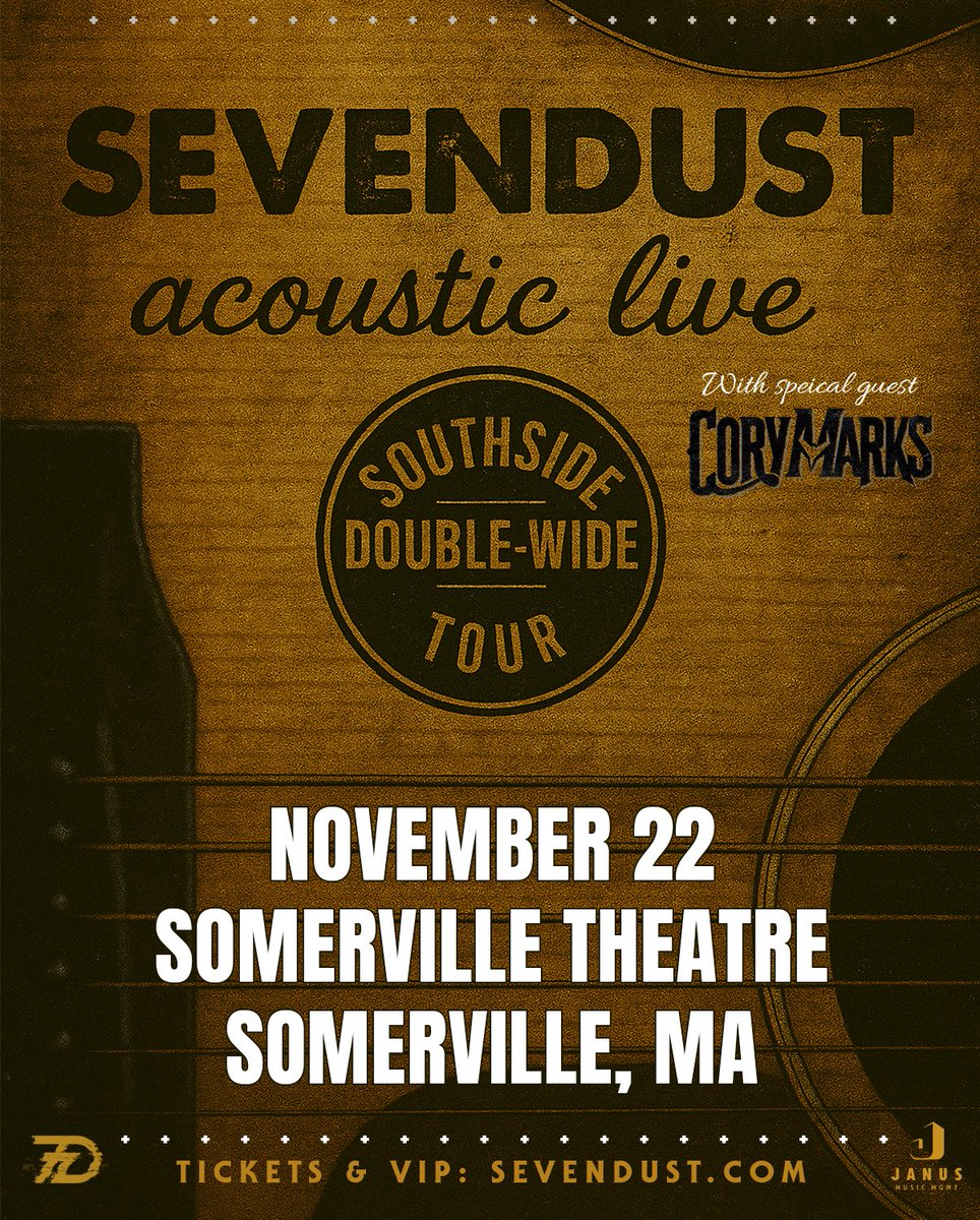 JUST ANNOUNCED📣 <a href="/Sevendust/">SEVENDUST</a> performs live at the <a href="/svilletheatre/">Somerville Theatre</a> on 11/22!

📆 Saturday, November 22nd
📍 The Somerville Theatre
🎟 On Sale | Friday 7/25 | 10AM

🔗 hive.co/l/sevendust-11…