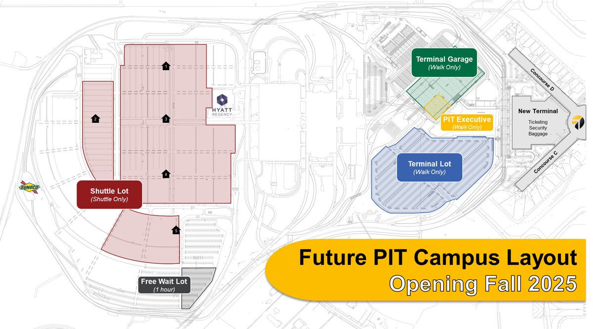 New terminal = new parking⬇️

🚗 New garage w/ electric vehicle charging
🚶 Park walking distance from terminal
📱 Wait lot for picking up passengers
🚌 Shuttle lot w/ brand-new buses and heated shelter

Reserve parking ➡️ parkingreservations.flypittsburgh.com