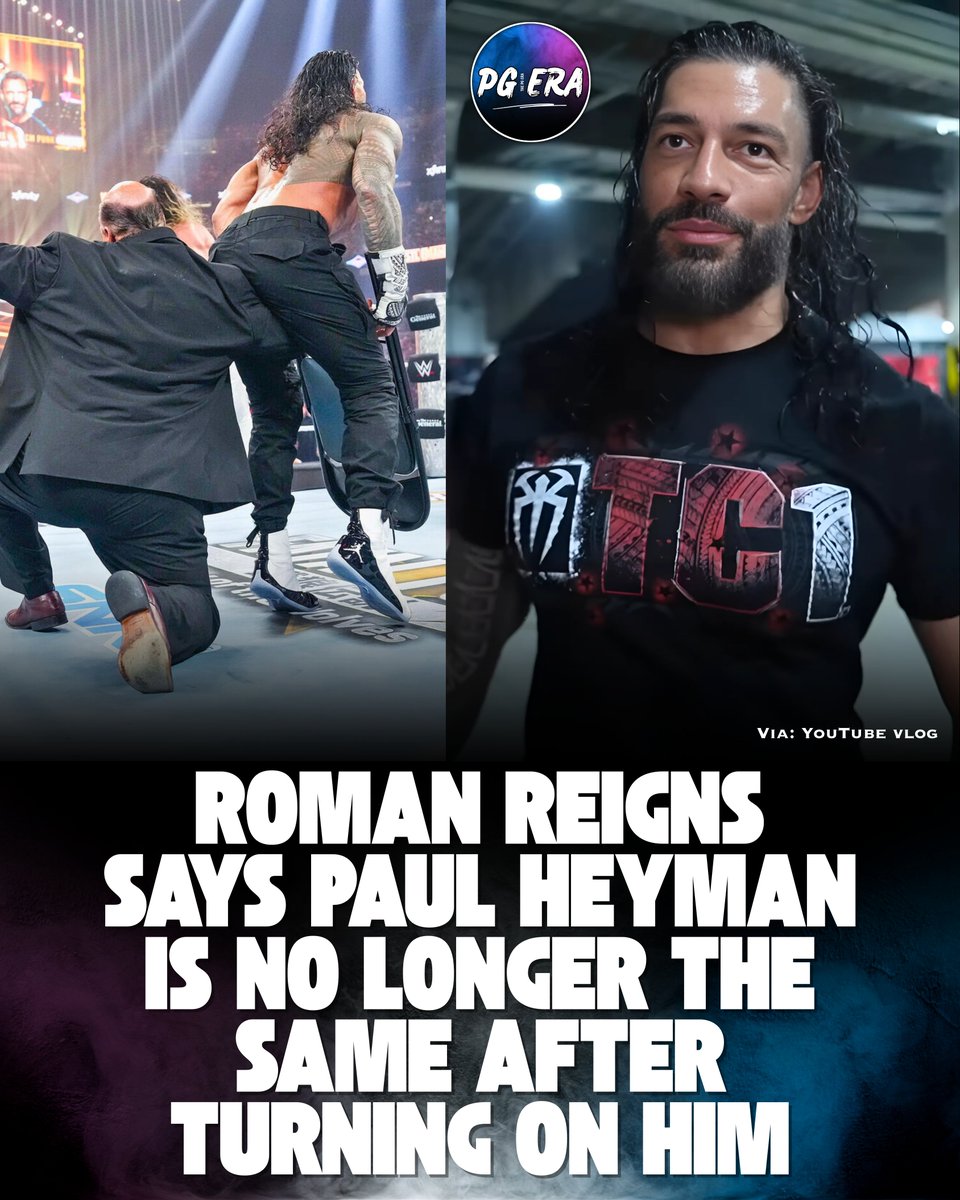 thepgeraa's tweet image. Roman Reigns says Paul Heyman is no longer the same man who once stood by his side 💔
Reigns reflects: “I learned a lot from him, but that’s not who he is anymore. He used to say everything runs on my time — and it still does.”