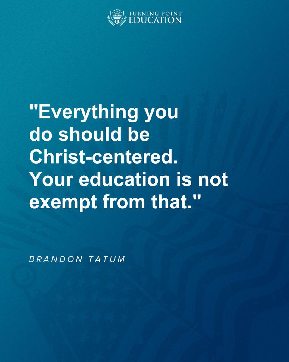 tpusaacademy's tweet image. .@TheOfficerTatum said it best: Christ should be at the center of everything—even your education.