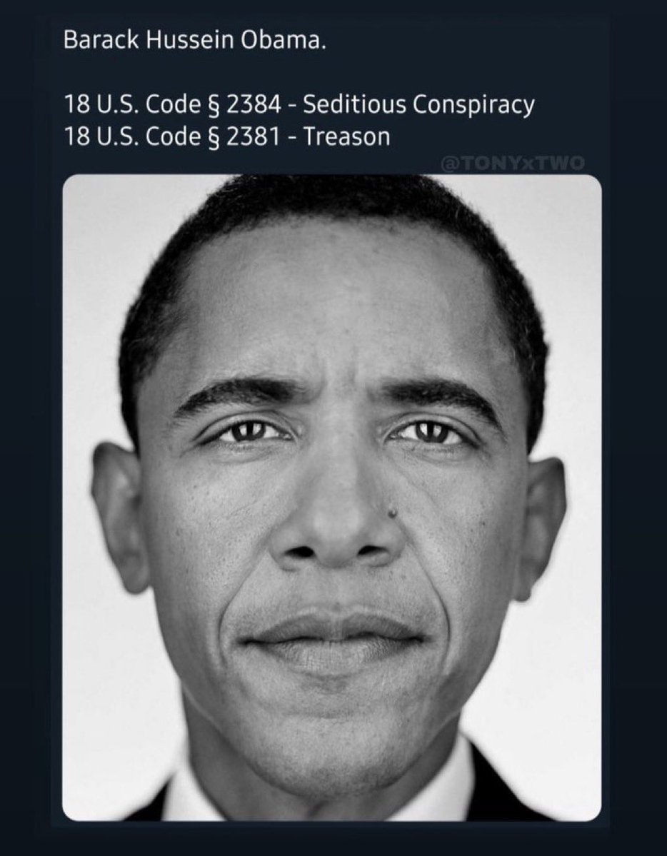 M_JacksonQ's tweet image. 17 was right.
Barack Hussein Obama — seditious conspiracy.
Treason.
Before this is over, he will claim Kenyan citizenship to escape justice.
Let’s all share the truth about this traitor.
