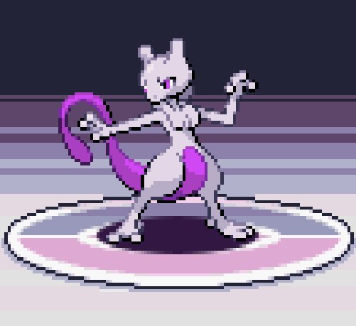 sprites_pkmn's tweet image. Mewtwo, from Pokemon HeartGold and SoulSilver (2009)