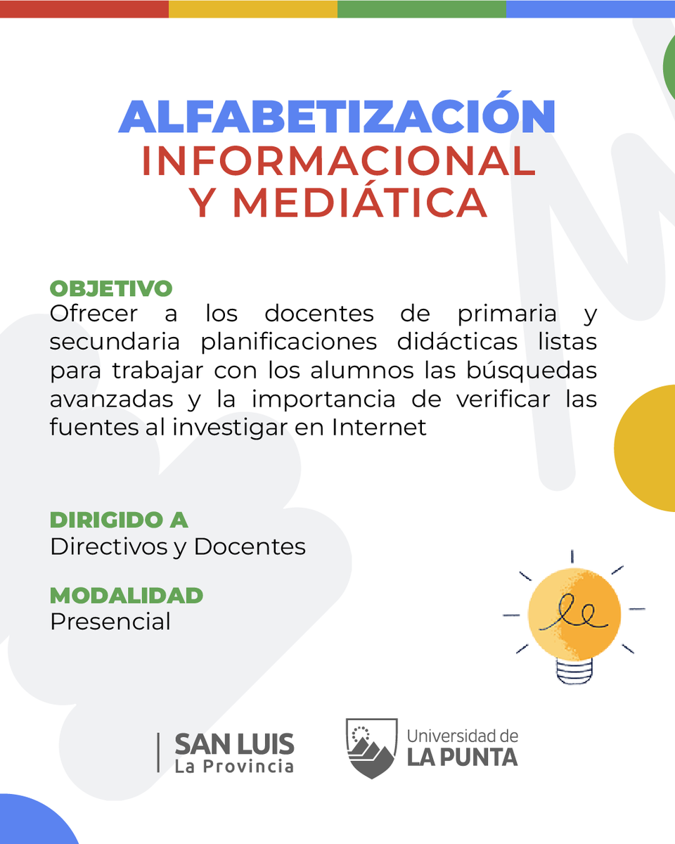 🧠📚 La ULP dictará un curso sobre Alfabetización Informacional y Mediática, destinado a docentes y directivos de escuelas públicas y privadas 🏫

💻Inscripciones desde el 22/7 a las 10 hs

📲Leé la nota completa 👉🏻 ulp.edu.ar