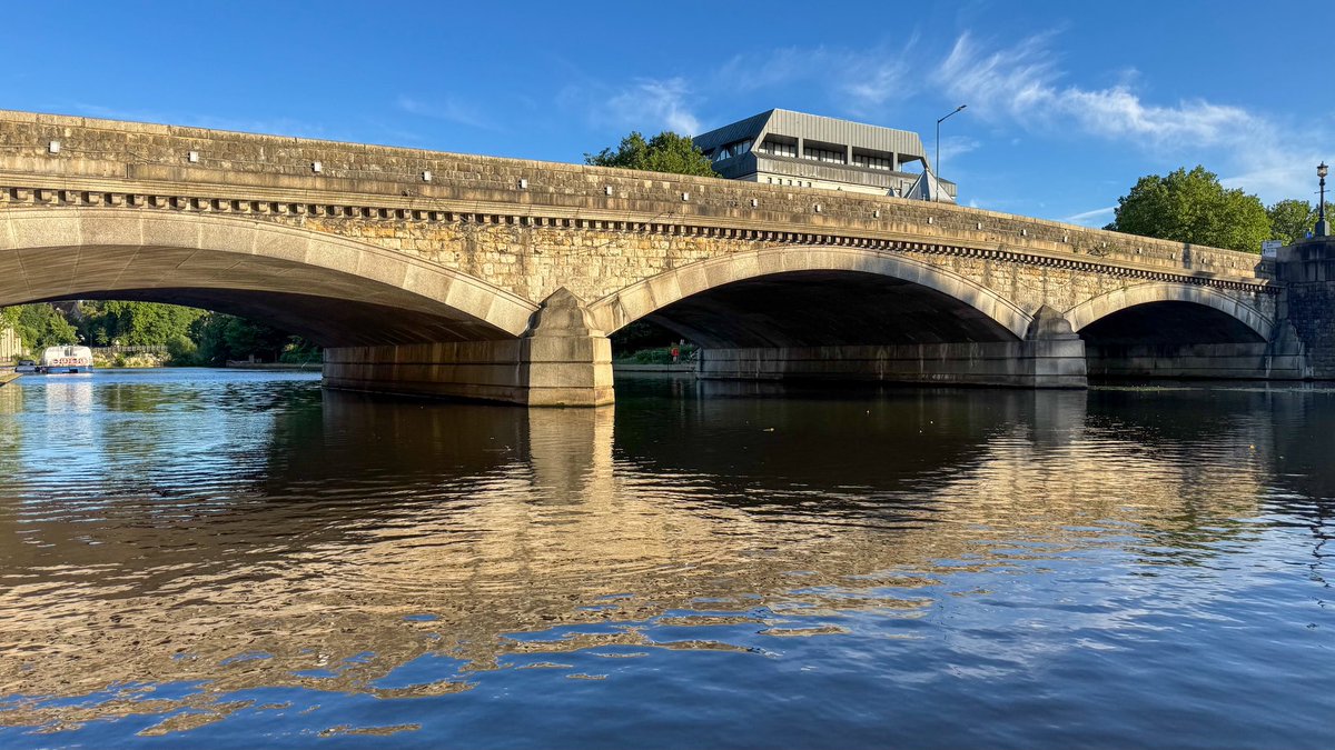 Riverside reflections: Maidstone Bridge in the evening summer sunshine.

#Maidstone