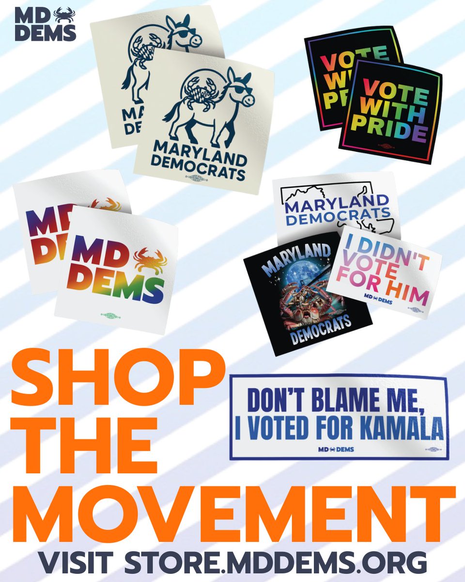 mddems's tweet image. ✨ Stick with us—literally.
Grab your official MD Dems sticker and show where you stand, loud and proud.
Visit store.mddems.orgu today to grab your fav.