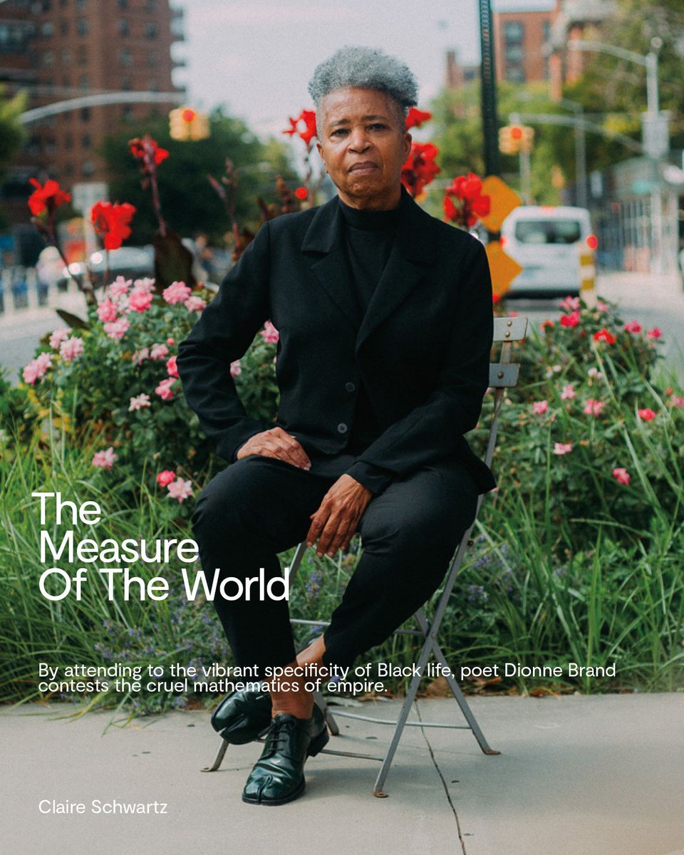 JewishCurrents's tweet image. "'For me, the line is the most crucial unit of a poem,' she told me. 'It hovers. It is full in its proposition'—like revolution, the we suspended, total in its possibility."
A profile of poet Dionne Brand by Claire Schwartz
jewishcurrents.org/the-measure-of…