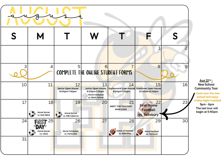 ForestHillsHSNC's tweet photo. August will be here before we know it! Make sure you are aware of all of The Happenings at The Hills! We can't wait to see you soon. Get Involved and Get Excited! #TheJacketWay
@AGHoulihan @UCPSNC @FHHS_Athletics https://t.co/Ut5eTGj80U