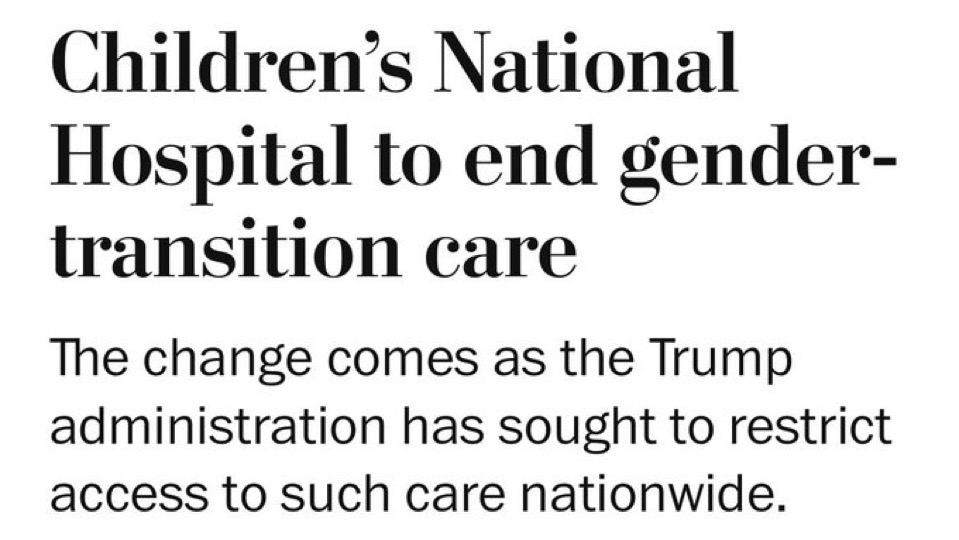 AGPamBondi's tweet image. At President Trump’s direction, @TheJusticeDept will continue enforcing the law against institutions like Children’s National that mutilate children under the guise of medical care.
History will remember @POTUS as a champion on this crucial issue.