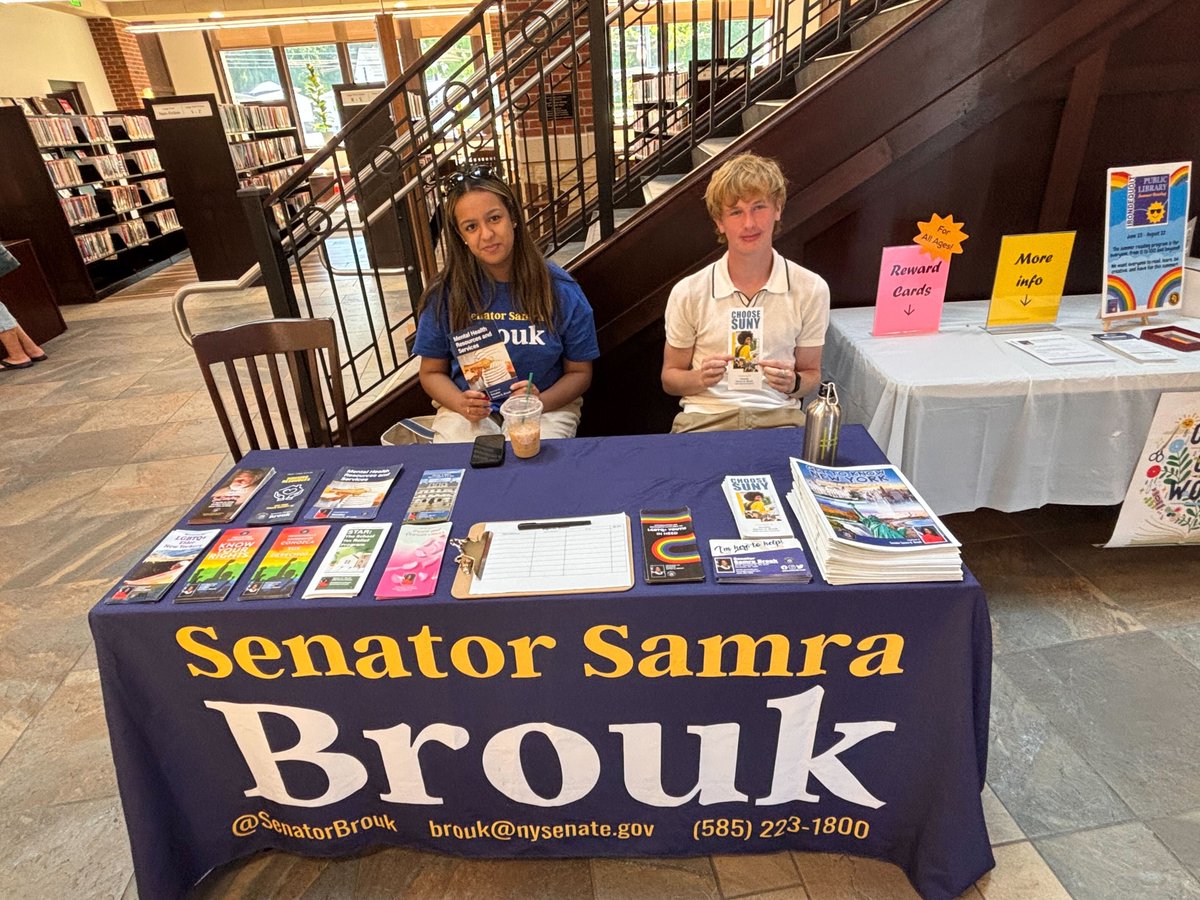 SenatorBrouk's tweet image. We're back with our mobile office hours at Irondequoit Public Library! We're here until 4 pm to connect with neighbors and share community resources in our District.