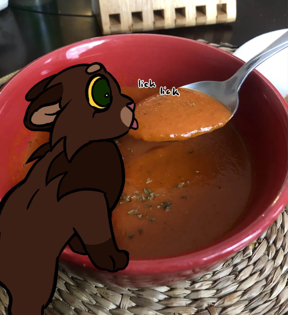 iamfabiloz's tweet image. another glorious Mulchkit Monday!! Here she is enjoying some delicious tomato soup and cheese sandwich with yours truly
Check pinned for her info HEH..
#warriorcats #wctwt #warriorcatsoc #ocs