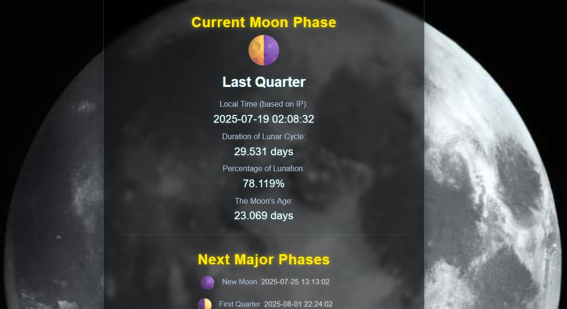 🌕 Moon Tracker : Stay in sync with the moon 🌙 
🔗 realmmadness.com/moon
#websitelaunch #moon #MoonLover #Cosmic #LunarCycle #Astronomy