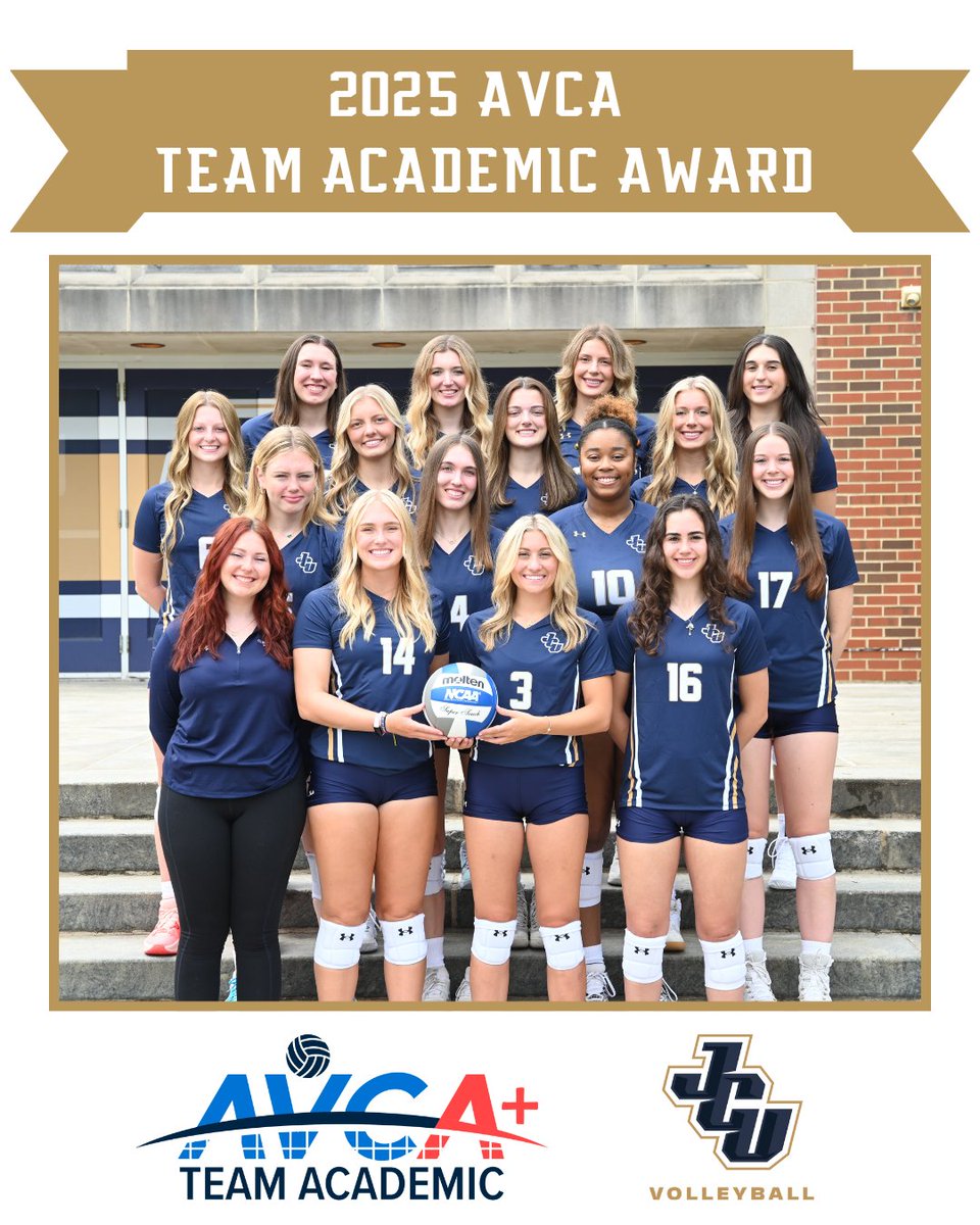 jcusports's tweet image. VB: The Blue Streaks have made the grade!
@JCU_VB has earned the 2025 AVCA Team Academic Award! This is the sixth AVCA academic honor under @CoachBenoit!
Full story:
jcusports.com/news/2025/7/21…