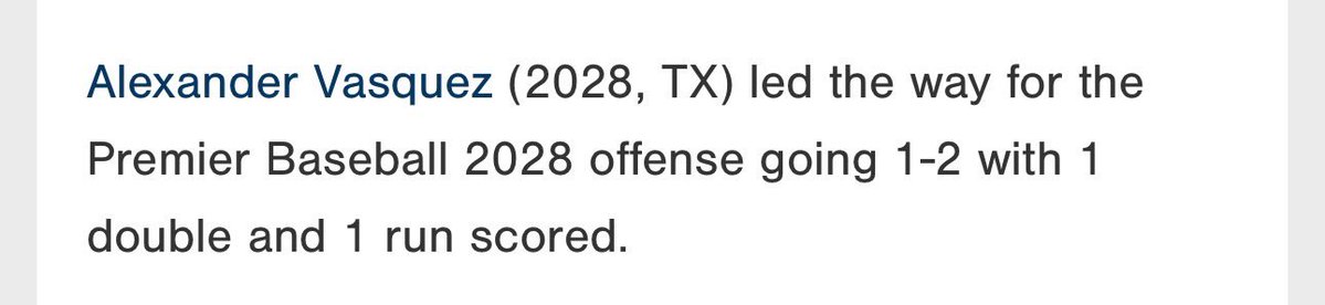 Alex_Vasquez_07's tweet image. Had a double during Thursdays game going 1-2. #stayhungry #Texashighschoolbaseball @Oak_baseball @PBFutures @RedlineHitting