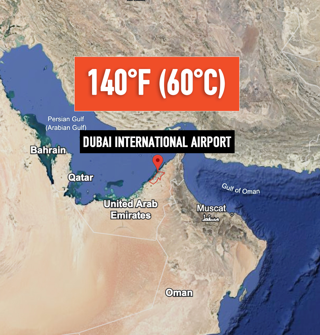 US_Stormwatch's tweet image. The heat index reached a staggering 140°F (60°C) in Dubai today.
Lethal heat and humidity.