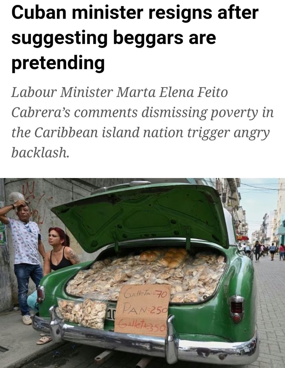 AssLatam's tweet image. Marta Feitó Cabrera, cuban Labour Minister, said that the beggars in her country were just pretenders because there were no homeless in Cuba. She was fired due to the backlash over her statement.