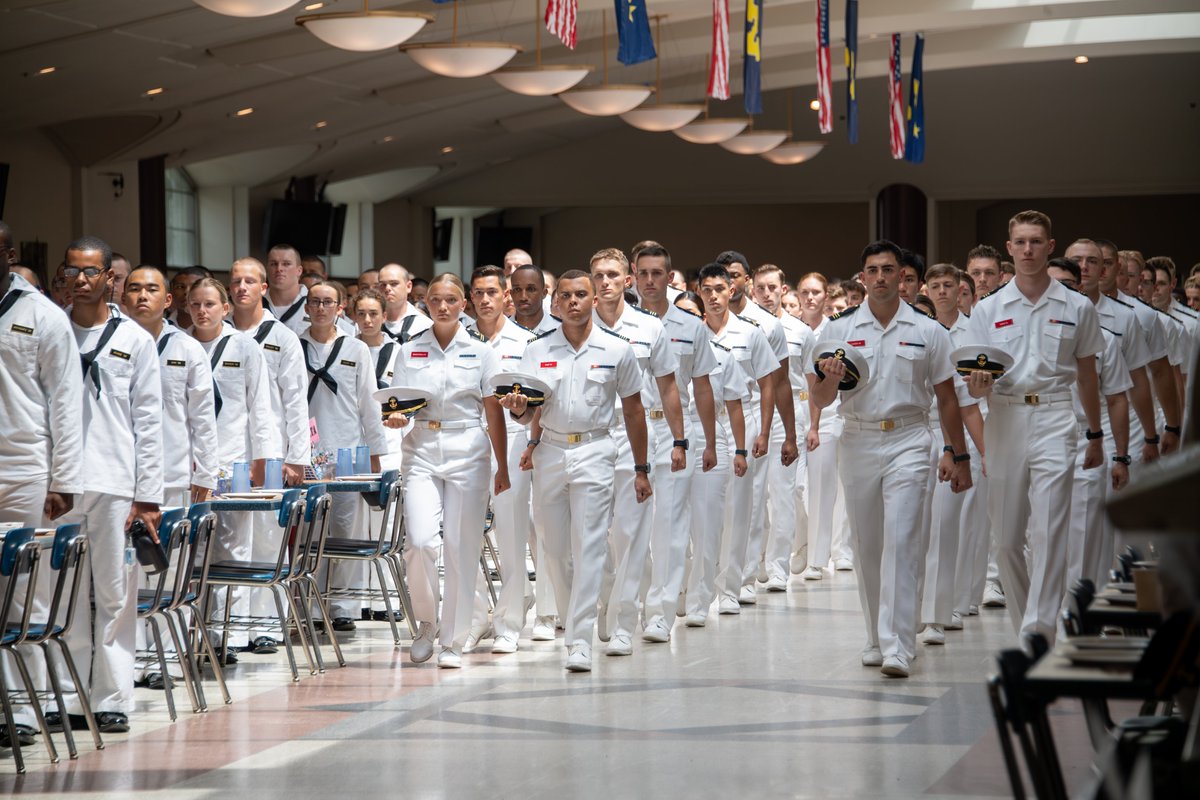 NavalAcademy's tweet image. Yesterday, the Class of 2029 experienced their first full day with their new detailers for the rest of Plebe Summer training. This fresh set of detailers relieved the detailers that have been molding the plebes into proper midshipmen since I-Day during yesterday’s ceremony.