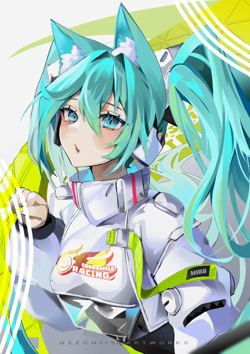 GeechiisArtwork's tweet image. Nyan 🐱
#racingmiku #HatsuneMiku #初音ミク