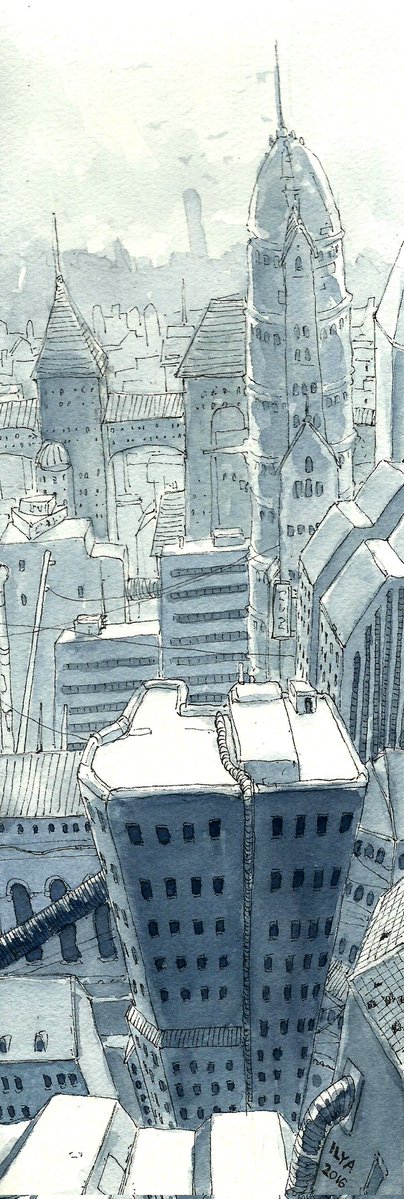 IlyaShebunov's tweet image. I was looking for my old drawings and found this 10 years old watercolor, heavily inspired by Abara architecture
#blame #abara #tsutomunihei