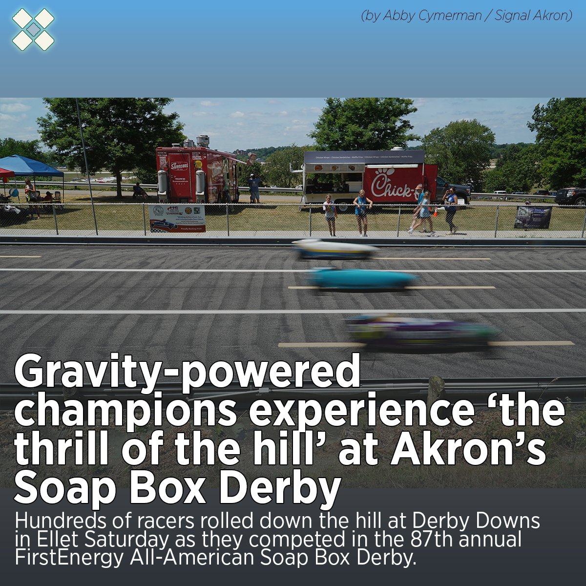 SignalAkron's tweet image. The 2025 All-American Soap Box Derby at Akron’s Derby Downs wrapped up this past weekend. Congratulations to all the participants! 🧼 📦 🏎️ signalakron.org/gravity-powere…