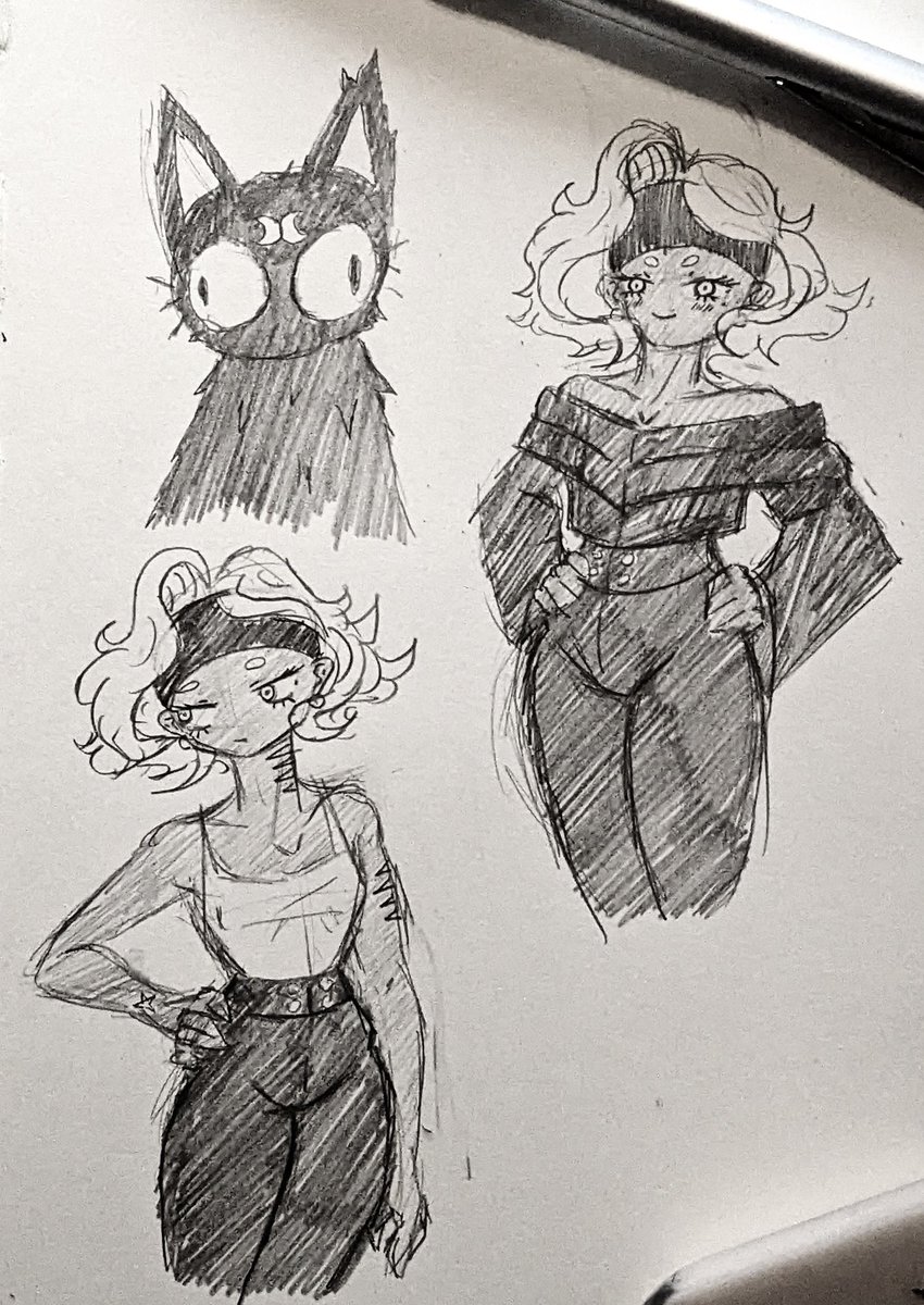 JulienWestt's tweet image. Little Mia doodles! And her little shit ass cat. Her familiar has the ability to transform into objects so Mia likes to steal magic items so her cat can turn into it later. 

#art #artmoots #artshare #character #sketchbook #doodleart #oc #ocartist