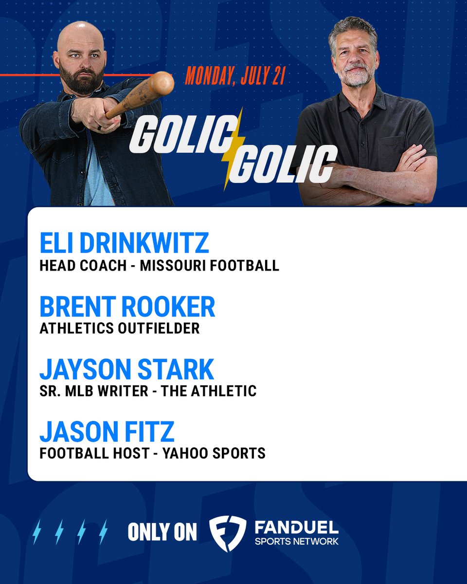FanDuelSN's tweet image. Ready for a new week of Golic & Golic 🔜
We’ll see you today from 3-5PM ET on FanDuel Sports Network.
@CoachDrinkwitz | @Brent_Rooker25 | @jaysonst | @jasonfitz