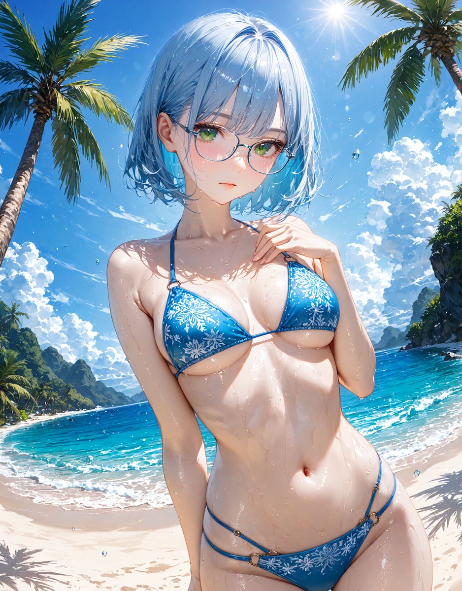 payasisi's tweet image. おはメガネビキニ!👓
「なんですかその挨拶。あとあんまりジロジロ見ないでください。気持ち悪いので」
という訳で、Life.のサブキャラ勢も水着になってもらう事にしましたw
さて、支度して仕事行きますかね…
λ…
#AIイラスト #Aiart