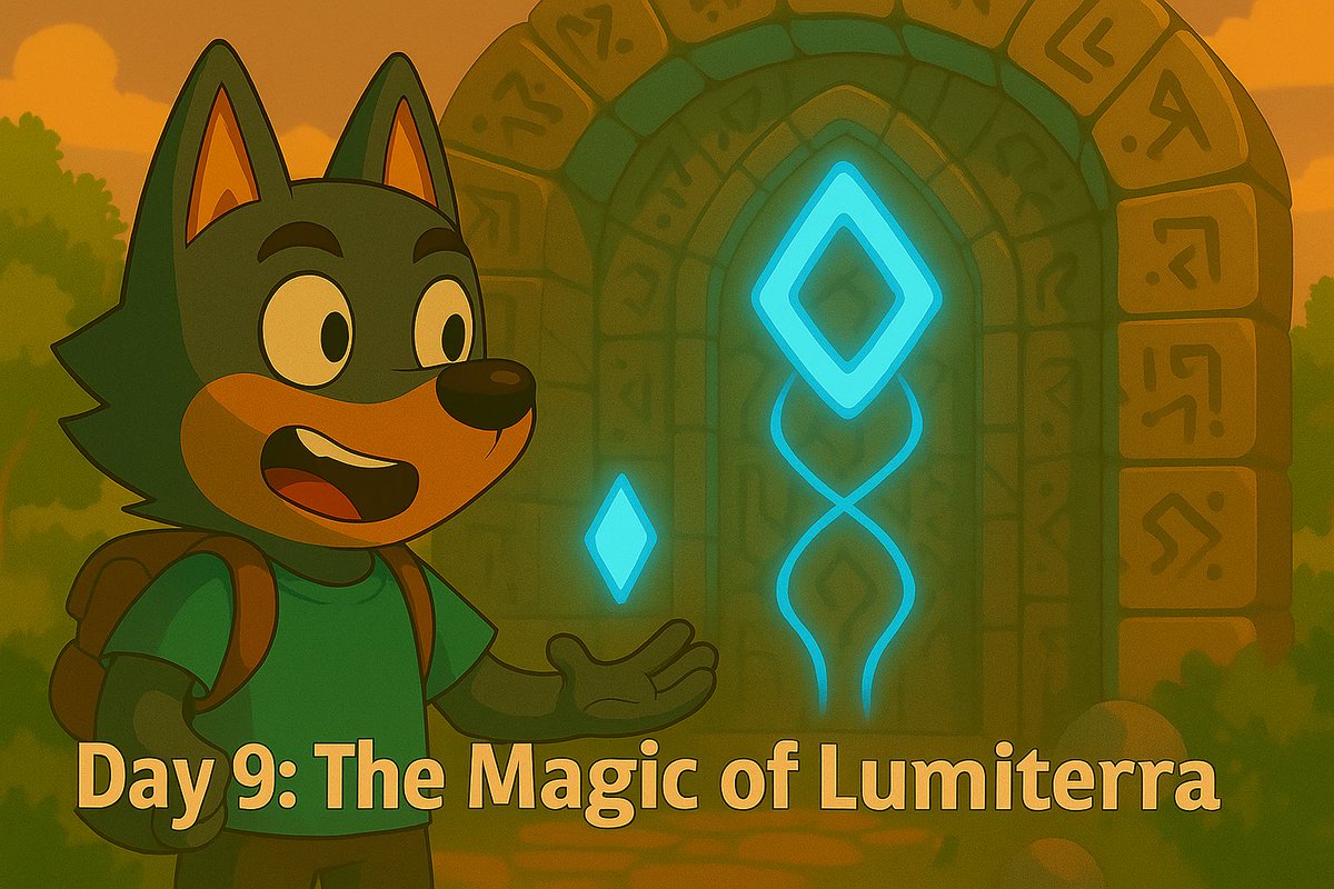 folavisuals's tweet image. Day 9: The Magic of Lumiterra
Lore Thread
After mastering the basics of the runes, the young explorer approached the ancient gate once more but this time, something had changed. The symbols glowed brighter, pulsing in rhythm with his heartbeat.
The wolf’s paw hovered just…