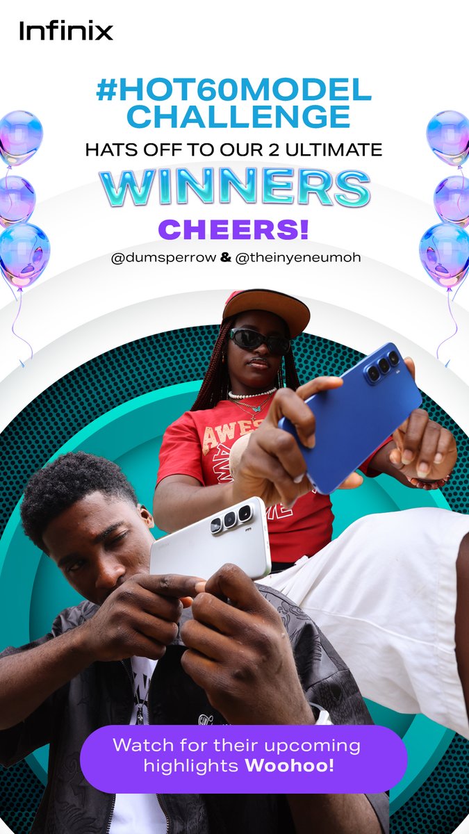 Infinix Nigeria (@infinixnigeria) on Twitter photo Big shoutout to <a href="/dumsperrow/">Adefemi Sperrow 🐐</a>
You didn’t just enter the HOT60MODEL challenge — you dominated it!
From fierce looks to unstoppable vibes, you’ve earned that winner’s crown 👑
Welcome to the HOT 60 spotlight, model king!
HOT60MODEL InfinixHot60Series UltraSlimUltraPowerful Big shoutout to <a href="/dumsperrow/">Adefemi Sperrow 🐐</a>
You didn’t just enter the HOT60MODEL challenge — you dominated it!
From fierce looks to unstoppable vibes, you’ve earned that winner’s crown 👑
Welcome to the HOT 60 spotlight, model king!
HOT60MODEL InfinixHot60Series UltraSlimUltraPowerful