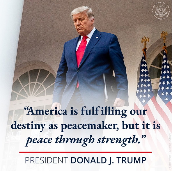 <a href="/realDonaldTrump/">Donald J. Trump</a> Peace through strength 🔥