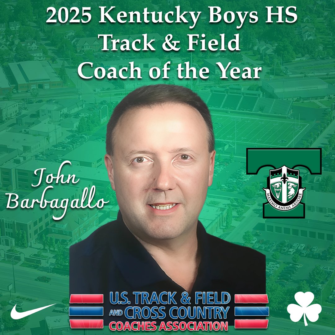 GoRocks's tweet image. Congrats to Trinity Head Coach John Barbagallo on being named 2025 KY Boys HS Track & Field Coach of the Year! He led the Indoor Track Rocks to a state runner-up finish & the Outdoor Track Rocks to a state title! Congrats, Coach!