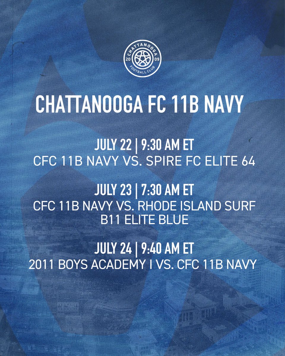 Chattanooga FC Academy (@cfc_academy) on Twitter photo Time to make history. πͺ Wishing CFC Academy 11B Navy and 10G Navy the best of luck in this week's <a href="/USYouthSoccer/">US Youth Soccer</a> National Championships!
π°: hubs.li/Q03y5vzs0 Time to make history. πͺ Wishing CFC Academy 11B Navy and 10G Navy the best of luck in this week's <a href="/USYouthSoccer/">US Youth Soccer</a> National Championships!
π°: hubs.li/Q03y5vzs0