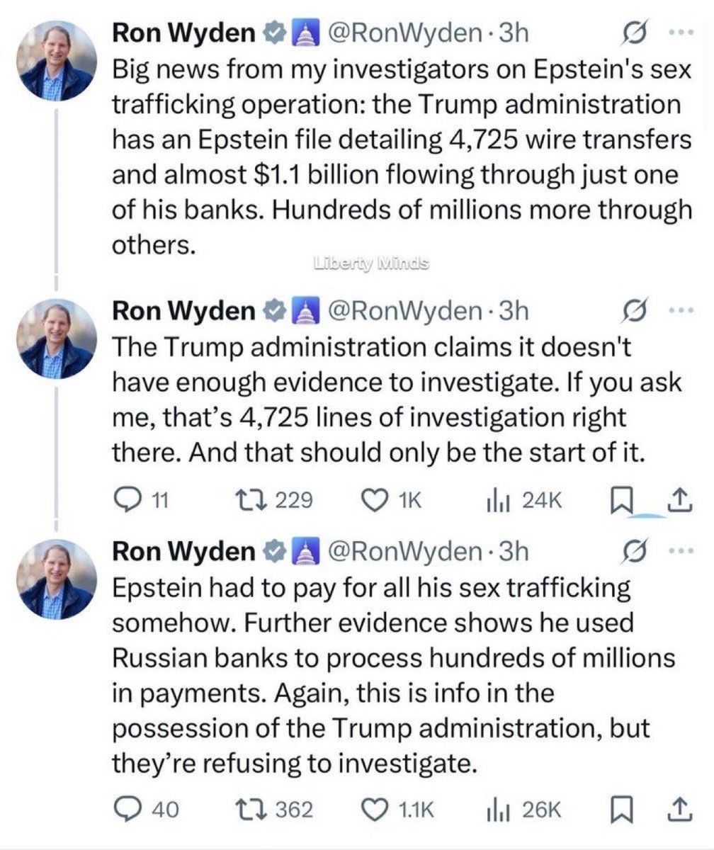 taradublinrocks's tweet image. Let's make this a bigger story today please @RonWyden @Lawrence @maddow @MaddowBlog @NicolleDWallace @SRuhle
#ReleaseTheEpsteinFiles @elonmusk