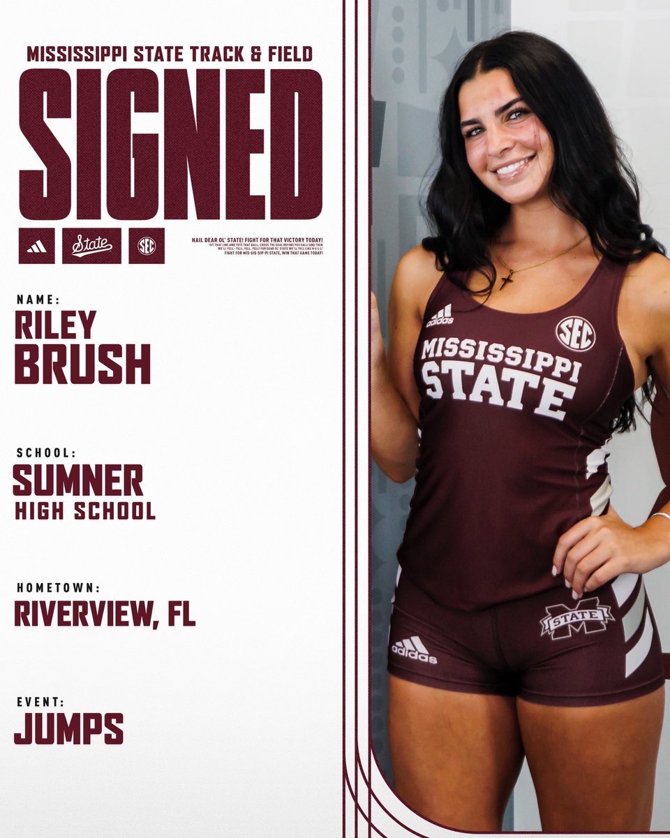 HailStateTF's tweet image. Our newest signee is Riley Brush ‼️
The 2025 FHSAA 4A Pole Vault State Champion has decided to call 𝐒𝐓𝐀𝐑𝐊𝐕𝐄𝐆𝐀𝐒 home🔥
#HailState🐶