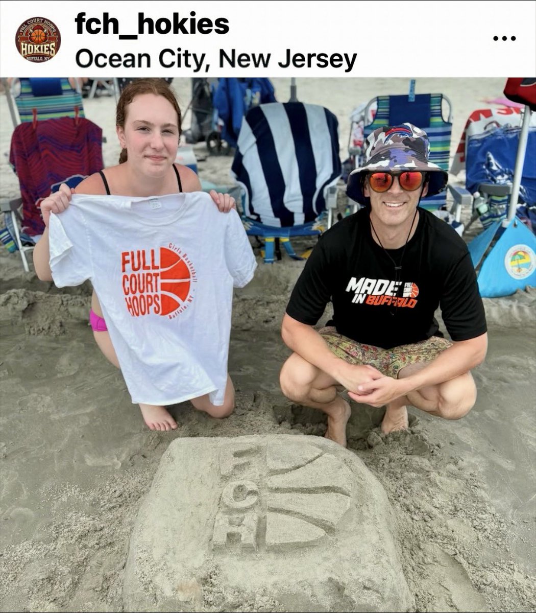 10th grader Ellie and Coach Russ flying the FCH flag at the Jersey Shore!