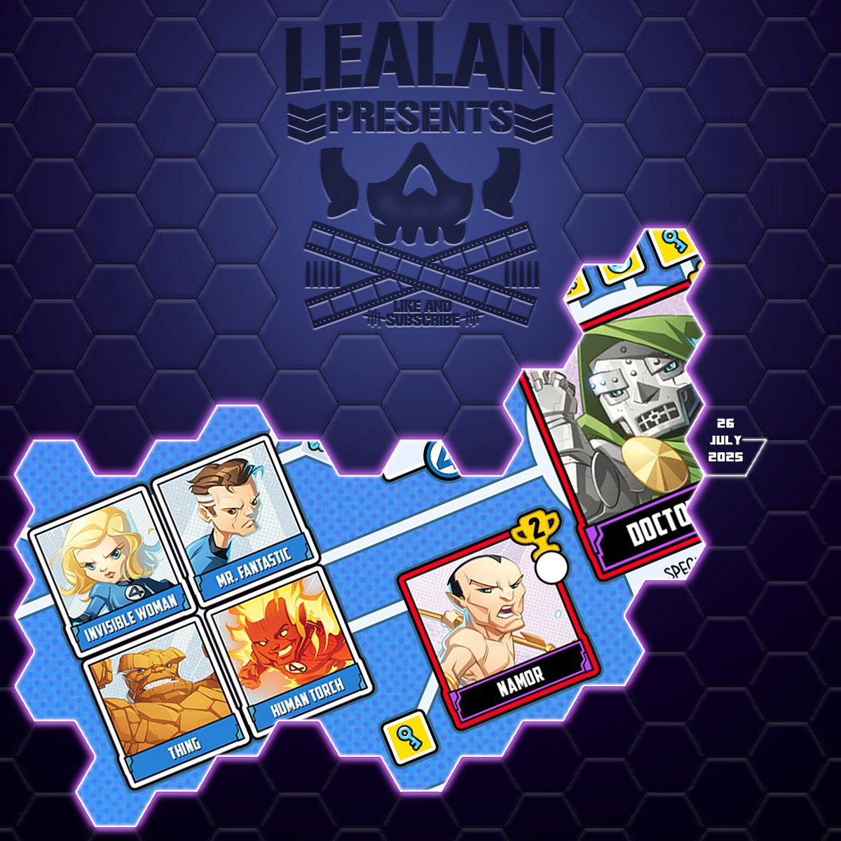 The Fantastic Four face off against Namor in Marvel United!

It’s cards, chaos, and co-op strategy — coming July 26!

💥 Like, share, and subscribe so you don’t miss it. youtube.com/c/LEALANpresen… 

#MarvelUnited #LEALANPresents #BoardGames