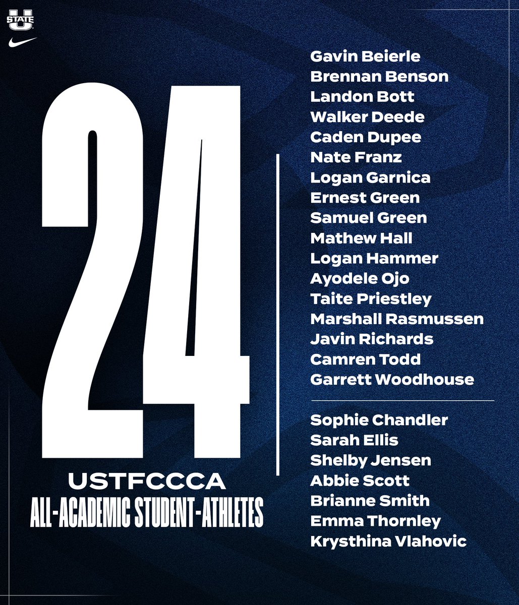 USUTF_XC's tweet image. We've been setting school records in the classroom, too 📖
Congrats to our men's and women's teams and our 2⃣4⃣ All-Academic honorees!
📰: tinyurl.com/4j47bj95
#AggiesAllTheWay