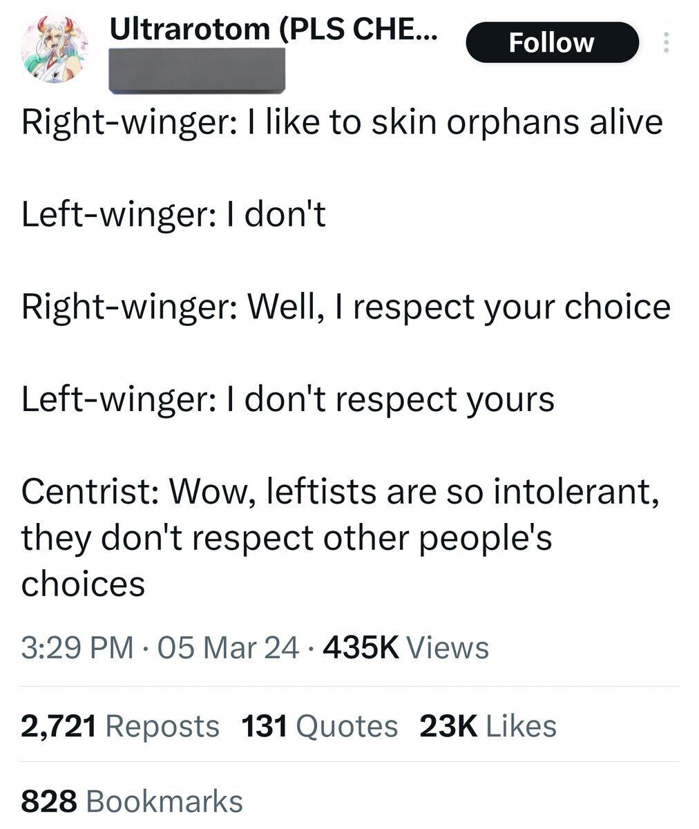 dissidentwest's tweet image. The obvious irony of this post is that it's leftists that support mutilating children.