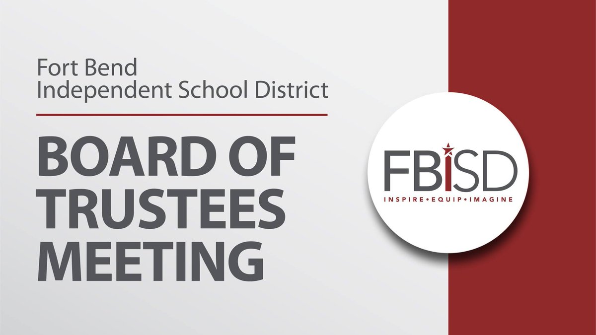 FortBendISD's tweet image. 🎥 WATCH LIVE: The Special Called Meeting and Agenda Review Workshop will begin at 5 p.m. fortbendisd.com/boardmeeting