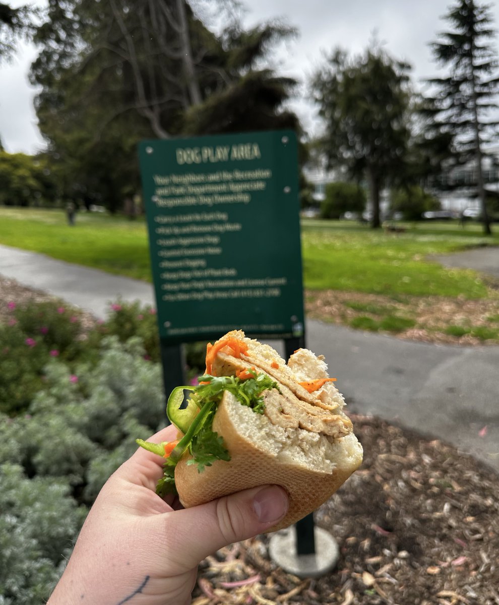 hopes_revenge's tweet image. Bahn mi at the dog park . Does it get better than this ?