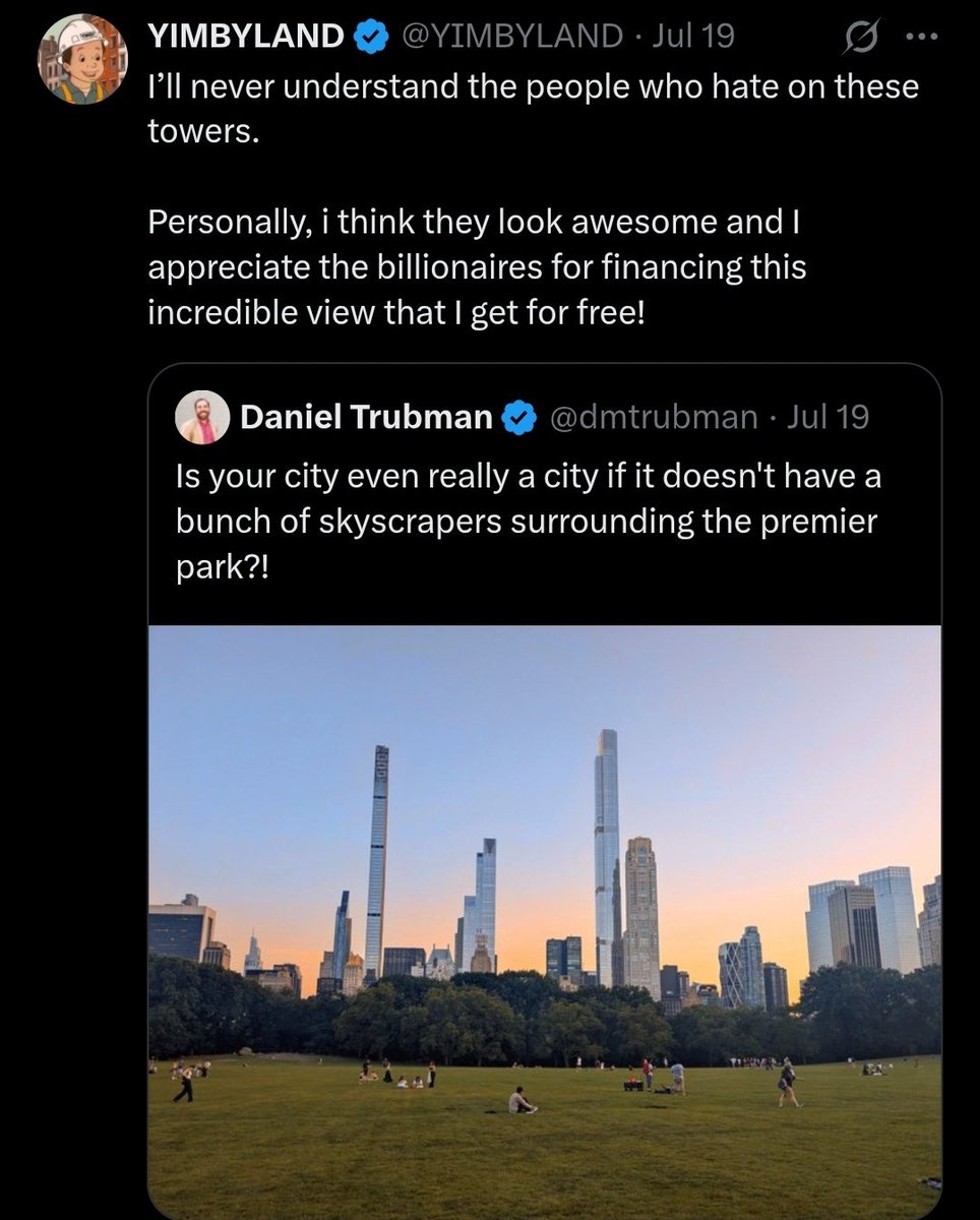 decadimitry's tweet image. I've recently been told that Yimbyland is indeed not a parody account - after believing that it was for years. To which I reply - how can you look at these tweets, in addition to the most recent praising Peter the-human-race-should-end Thiel, and not think this is parody?