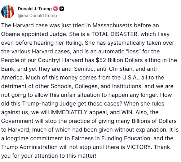 TrumpDailyPosts's tweet image. Donald J. Trump Truth Social 07.21.25 01:50 PM EST