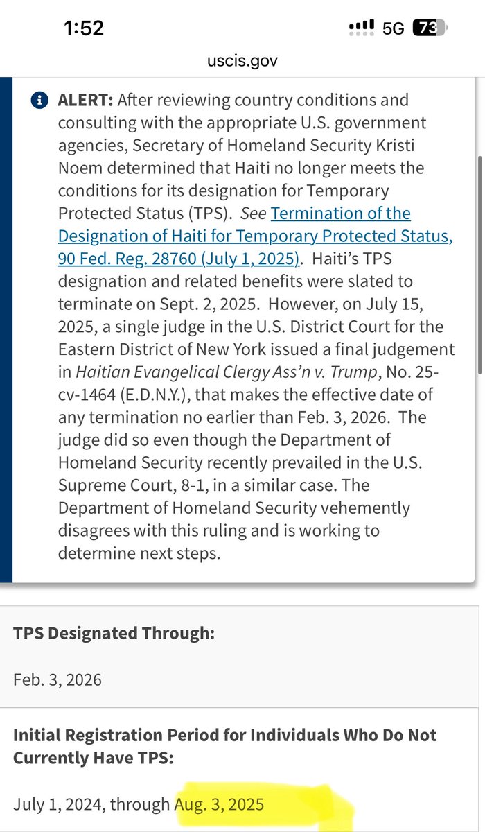 Sinn patko aplike pou TPS men nou vle tante fè sa kanmèm, jis yon rapèl ke nou gen jiska 3 Out 2025 pou fè sa.
